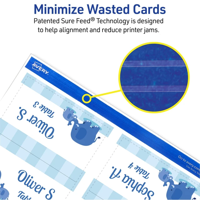 Alt view image 3 of 6 - Printable Tent Cards with Sure Feed Technology,2" x 3.5",White,160 Blank Place Cards for Laser or Inkjet Printers (5302),(Pack of 5)