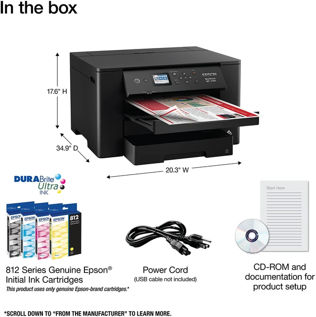 Alt view image 5 of 6 - Workforce Pro WF-7310 Wireless Wide-Format Printer with Print up to 13" x 19" Auto Double-Sided Printing max 11" x 17", 500-sheet Capacity, 2.4" Color Display, Smart Panel App - Black