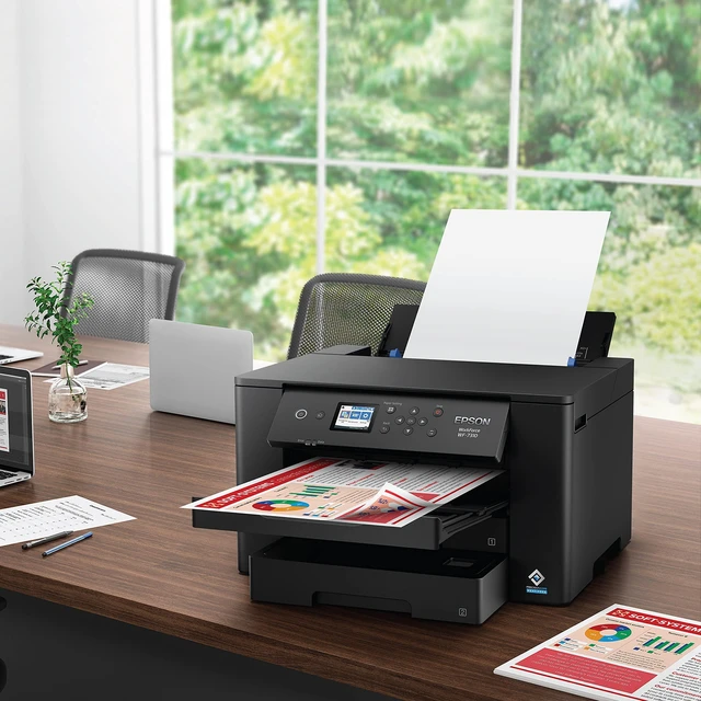 Alt view image 6 of 6 - Workforce Pro WF-7310 Wireless Wide-Format Printer with Print up to 13" x 19" Auto Double-Sided Printing max 11" x 17", 500-sheet Capacity, 2.4" Color Display, Smart Panel App - Black