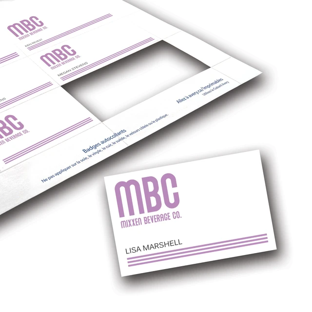 Alt view image 2 of 6 - Customizable Name Badge Inserts, 2.25" x 3.5", White, 400 Printable Name Tag Inserts (5390), Pack of 5
