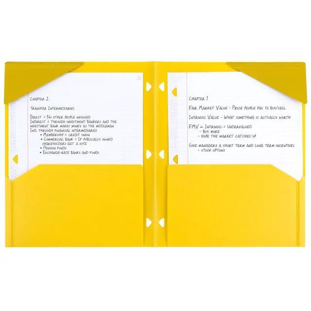 Alt view image 2 of 6 - 2-Pocket Folder,Plastic Folder with Stay-Put Tabs,Fits 3-Ring Binder,Holds 8-1/2" x 11" Paper,Tidewater Blue,White,Amethyst Purple,Harvest Yellow (38065),4 Count (Pack of 6)