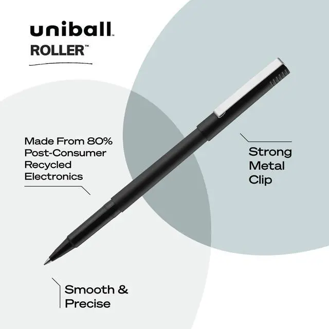 Alt view image 3 of 6 - uniball Roller Rollerball Pens,Micro Point (0.5mm),Black,(Pack of 144)