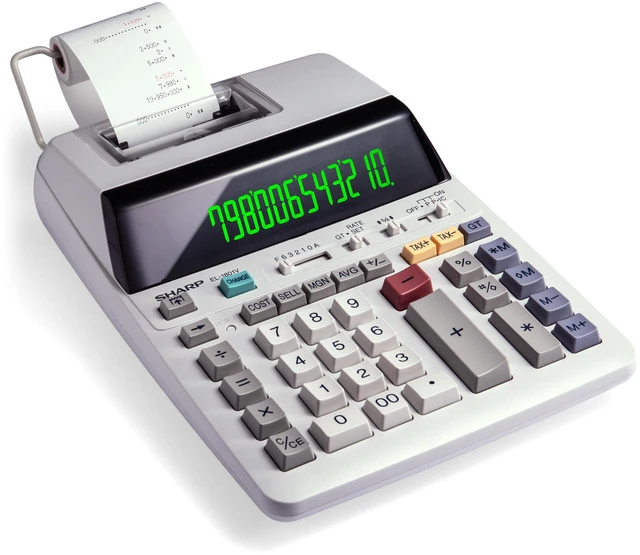 Main image of EL-1801V Ink Printing Calculator, 12-Digit LCD, AC Powered, Off-White, Ideal for Business & Office Use, Easy-to-Read Display & Durable Design