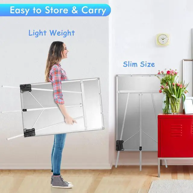 Alt view image 6 of 6 - Easel Whiteboard 40 x 28 in, Stand Tripod with Height Adjustable | Magnetic Dry Erase Surface, Flipchart Stand, Portable Tripod Easel for Office, Teaching, Home and Classroom