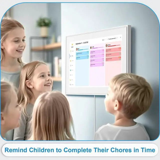 Alt view image 4 of 6 - 15.6 Inch Digital Calendar Wall Touch Screen Chore Chart, 32GB Electronic Calendar + Smart Family Planner, Wall and Desk Mountable, Gifts for Women Men, Gifts for Mom Dad
