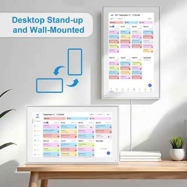 Alt view image 5 of 6 - 15.6 Inch Digital Calendar Wall Touch Screen Chore Chart, 32GB Electronic Calendar + Smart Family Planner, Wall and Desk Mountable, Gifts for Women Men, Gifts for Mom Dad