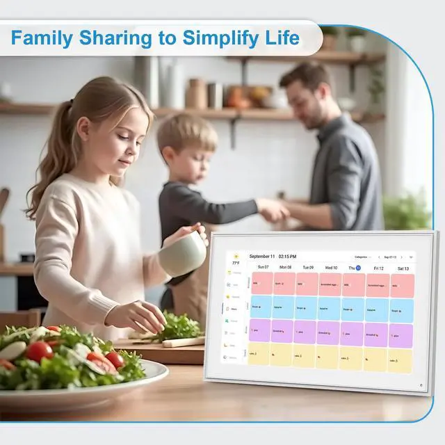 Alt view image 6 of 6 - 15.6 Inch Digital Calendar Wall Touch Screen Chore Chart, 32GB Electronic Calendar + Smart Family Planner, Wall and Desk Mountable, Gifts for Women Men, Gifts for Mom Dad