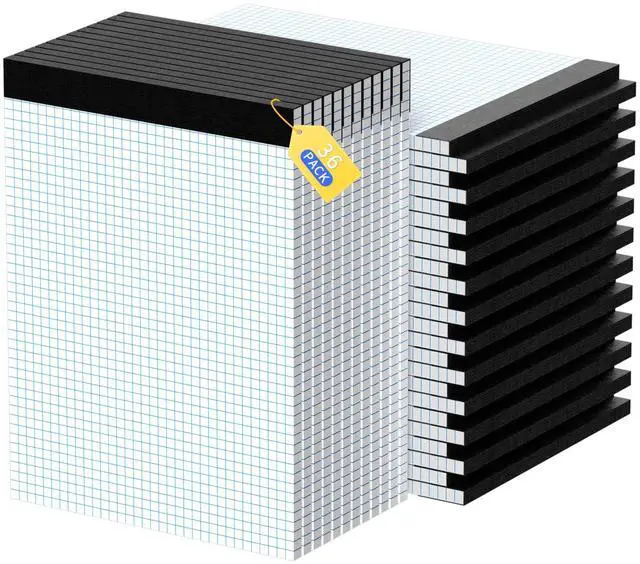 Main image of 2 Pack Graph Paper 8.5 X 11, 4x4 Quad, Grid Paper 8-1/2" X 11.75" | Grid Pad 8.5 X 11.75, Premium Engineering Notebook, Easy Tears Off, Perforated Writing Pad with Study Back, White Graft Paper