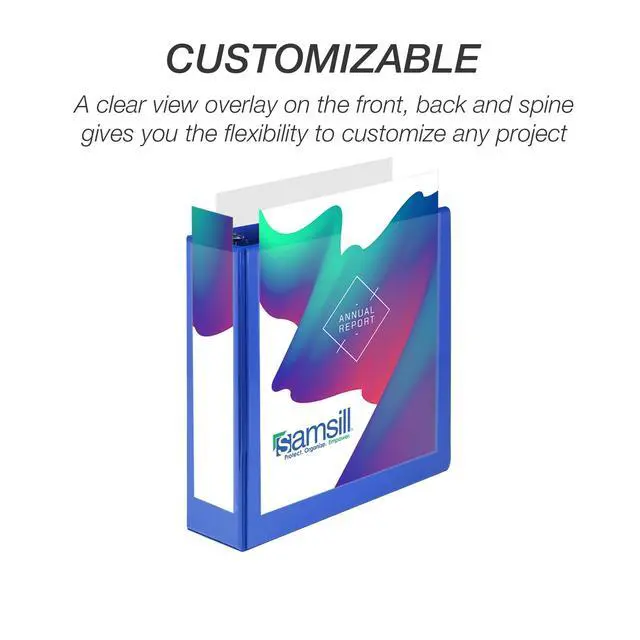Alt view image 6 of 6 - 3 Inch 3 Ring Binders, Economy Round Ring, Clear View Cover, 550 Sheet Capacity - for School, Home, Office - Blue, 12 Pack