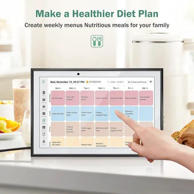 Alt view image 5 of 6 - WiFi Digital Calendar Smart Family Planner,Chore Charts, AI Meal Planning, Smart Touchscreen Interactive Display for Schedules and Cloud Photo Desk Calendar Refills, 10.1''