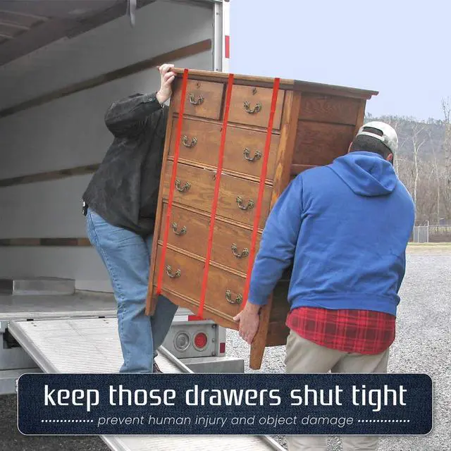 Alt view image 5 of 5 - 96 Pack Moving Bands & Moving Blankets Heavy-Duty Rubber Mover Bands in 4 Sizes 24 Each of 25", 30", 36", 42" Secures Furniture, Drawers, Supplies