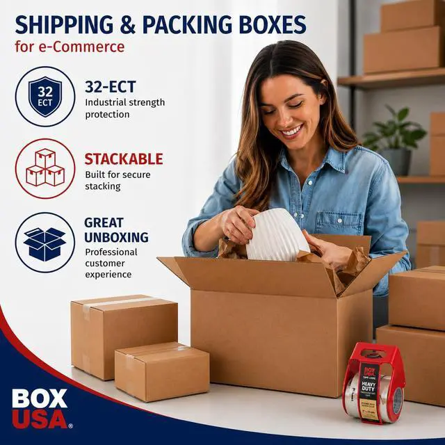 Alt view image 3 of 6 - Shipping Boxes Medium 20"L x 15"W x 10"H 20-Pack - Corrugated Cardboard Box for Moving, Mailing, Packing, Packaging and Storage