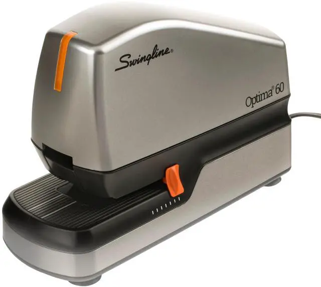 Main image of Electric Stapler, 60 Sheet Capacity, Optima 60, Jam Free, Auto or Manual, Black and Silver (48210)