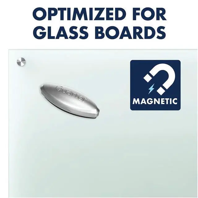 Alt view image 3 of 6 - Glass Dry Erase White Board Eraser,Magnetic,Whiteboard Eraser,Silver (SFEB3),(Pack of 12)