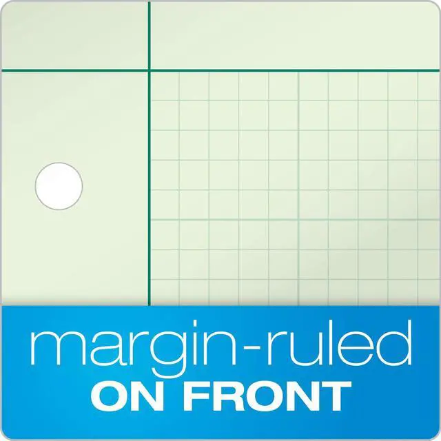 Alt view image 3 of 6 - Engineering Notebooks,Graph Notebooks,Quad Ruled Pad,8-1/2" x 11",Glue, 5 x 5 Graph Rule on Back,Green Tint Paper,3-Hole Punched,100 Sheets per Pad (35507A),(Pack of 36)