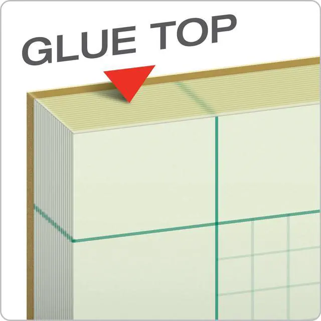 Alt view image 4 of 6 - Engineering Notebooks,Graph Notebooks,Quad Ruled Pad,8-1/2" x 11",Glue, 5 x 5 Graph Rule on Back,Green Tint Paper,3-Hole Punched,100 Sheets per Pad (35507A),(Pack of 36)