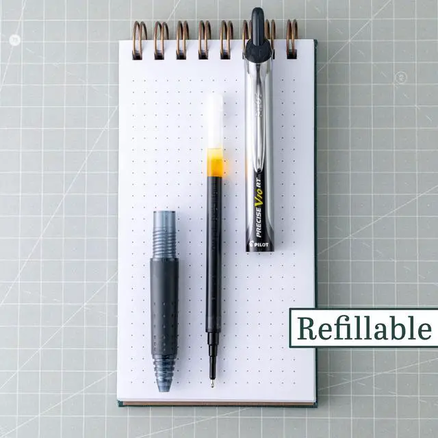 Alt view image 4 of 4 - Precise V10 RT Refillable & Retractable Rolling Ball Pens, Bold Point 1 mm, Blue(Pack of 144)
