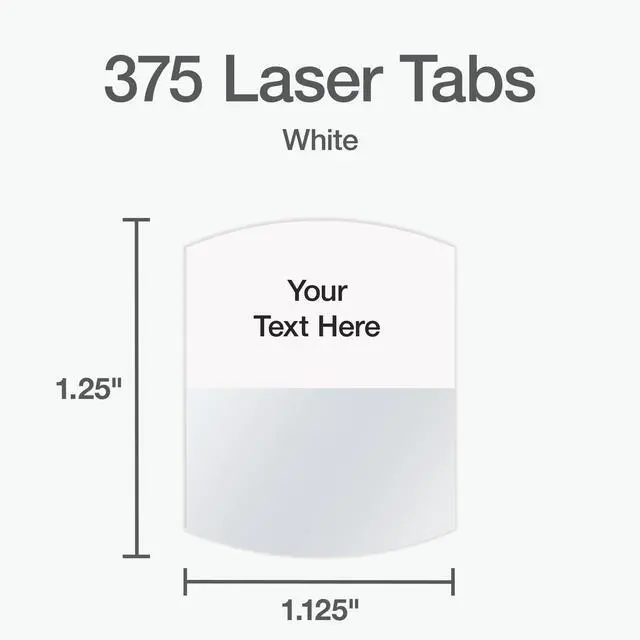 Alt view image 2 of 6 - Laser Index Tabs,Divider Tabs,Permanent Adhesive Index Labels,Customizable Divider Labels,Divider-Labels for School,Home and Office,1-1/8" x 1-1/4",White,375-Tabs,(B39017),(Pack of 10)