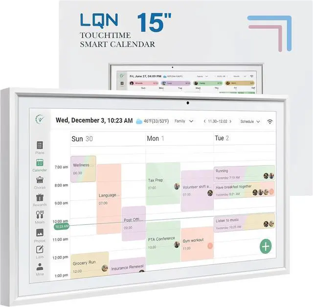 Main image of Digital Calendar 15.6 Inch Smart Electronic Family Planner with Chore Chart Display, IPS HD Touch Screen with WiFi App Control, Share Photos, Videos and Sound Reminder, Desk Calendar Refills