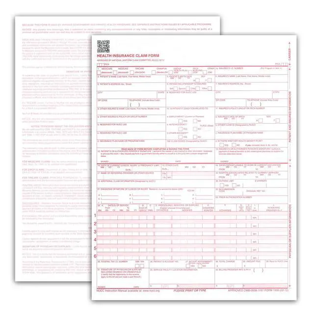 Alt view image 3 of 5 - CMS 1500 / HCFA 1500 Insurance Claim Forms - Laser/Ink-Jet Compatible (New Version 02/12) Letter Size 8-12" x 11", 1000 Sheets Per Pack