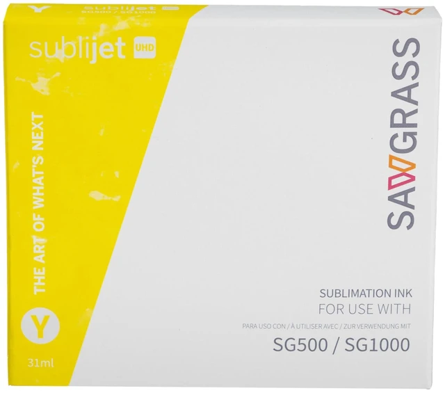 Main image of SubliJet UHD Sublimation Ink Cartridge - Yellow - High-Performance Ink SG500 SG1000 Sublimation Printers - Long-Lasting, High-Viscosity Gel Ink for Vibrant, Crisp Prints