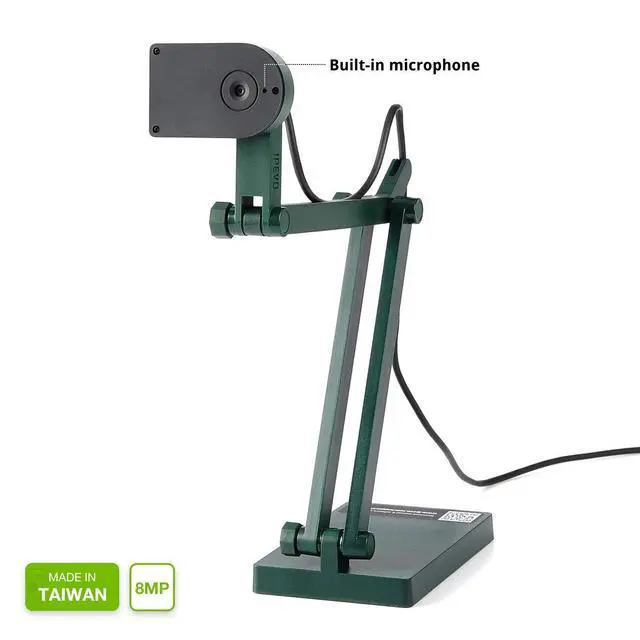 Alt view image 5 of 6 - V4K Ultra High Definition 8MP USB Document Camera Mac OS, Windows, Chromebook Compatible for Live Demo, Web Conferencing, Distance Learning, Remote Teaching, Green