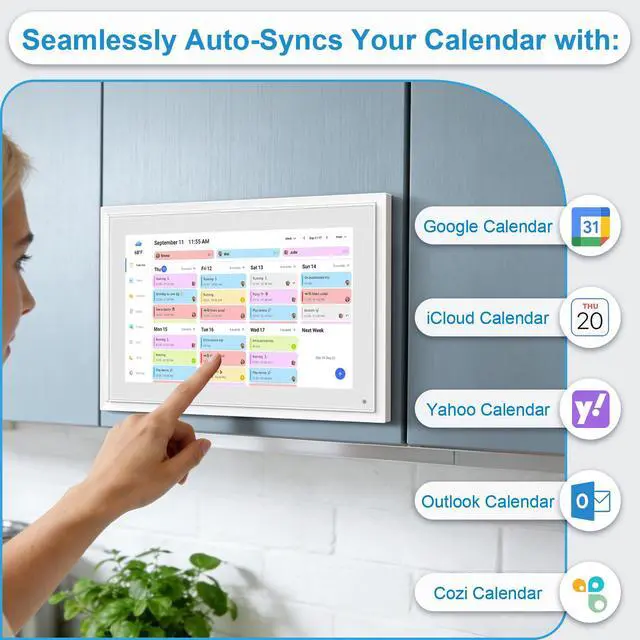Alt view image 2 of 6 - 10.1 Inch Digital Calendar+Digital Picture Frame, 2026 Desk Calendar Smart WiFi Planner & Chore Chart, IPS HD Interactive Touchscreen Display Gifts for Women Men, Gifts for Mom Dad