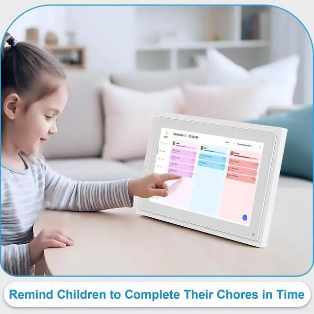 Alt view image 4 of 6 - 10.1 Inch Digital Calendar+Digital Picture Frame, 2026 Desk Calendar Smart WiFi Planner & Chore Chart, IPS HD Interactive Touchscreen Display Gifts for Women Men, Gifts for Mom Dad