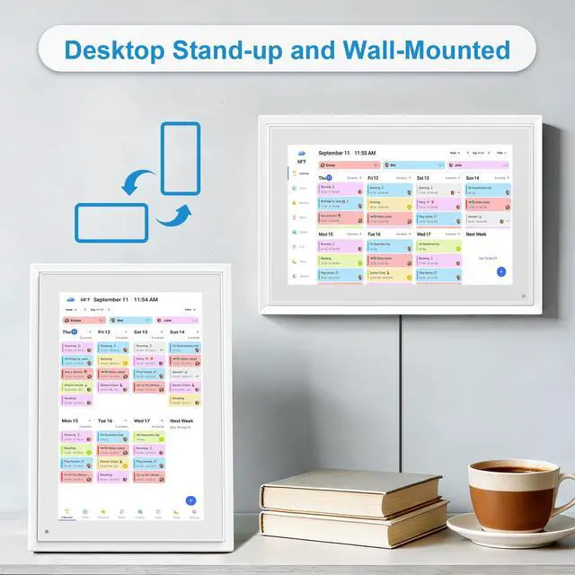 Alt view image 5 of 6 - 10.1 Inch Digital Calendar+Digital Picture Frame, 2026 Desk Calendar Smart WiFi Planner & Chore Chart, IPS HD Interactive Touchscreen Display Gifts for Women Men, Gifts for Mom Dad