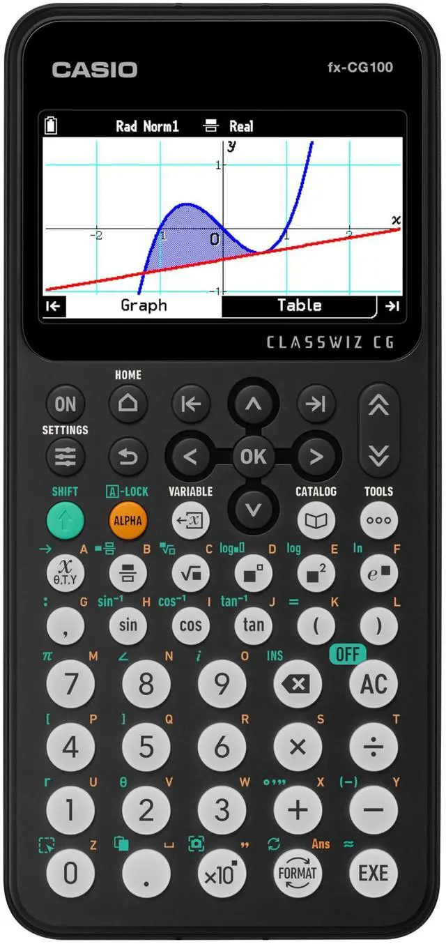 Main image of fx-CG100 ClassWiz® Color Graphing Calculator with 3D Graph & Python | Large High-Res Display, Basic & Advanced Functions | Ideal for Exams, STEM, Programming & Advanced