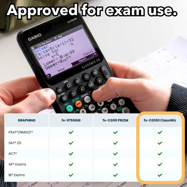 Alt view image 3 of 6 - fx-CG100 ClassWiz® Color Graphing Calculator with 3D Graph & Python | Large High-Res Display, Basic & Advanced Functions | Ideal for Exams, STEM, Programming & Advanced