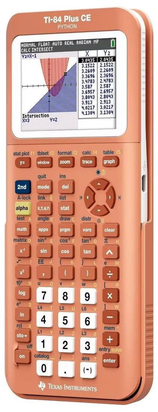 Main image of TI-84 Plus CE Python Color Graphing Calculator, Coral (Metallic)