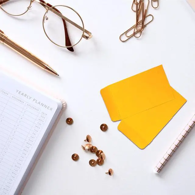 Alt view image 5 of 5 - #1 4800 Pcs Small Coin Envelopes 2.25" x 3.5" with Gummed Flap, Yellow Kraft Mini Envelopes for Storing Keys, Stamps, Seeds, Tips and Small Items (4800)