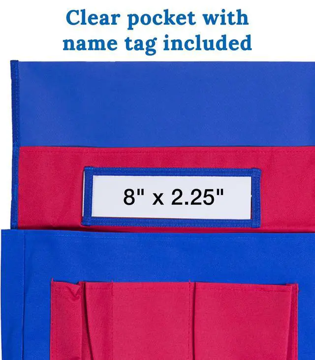 Alt view image 3 of 6 - Carson Dellosa 12-Piece Chairback Buddy Pocket Chart Chair Set, 15" W x 19" H Desk Buddy Pocket Organizer With Name Tag, Back of Chair Organizer for Classroom Supplies, Chair Pockets for Classroom