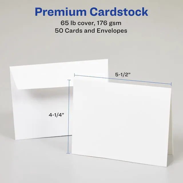 Alt view image 5 of 6 - Printable Note Cards, Envelopes Included, 4.25" x 5.5", Textured White, Laser & Inkjet Compatible, 50 Blank Cards, Great for Product Branding, Marketing, and More (3379), (Pack of 6)