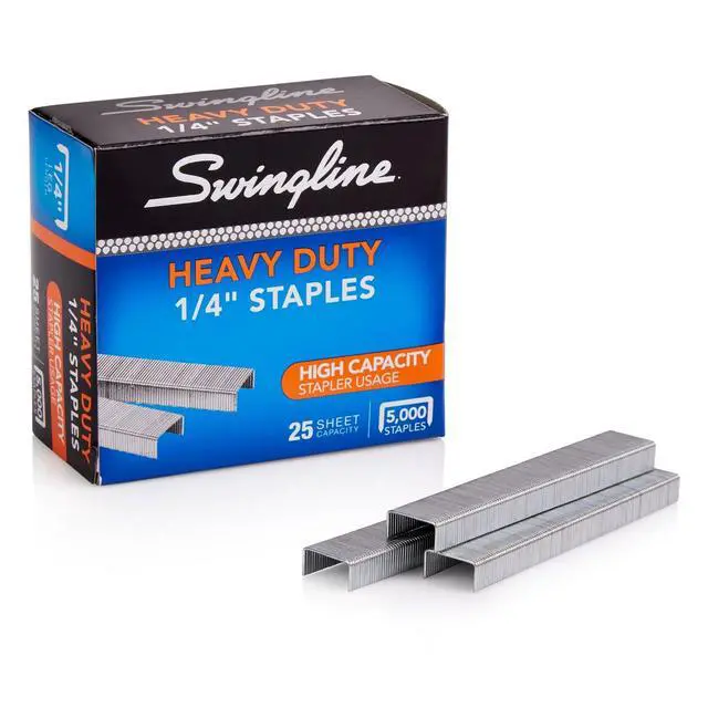 Alt view image 5 of 6 - Staples, Heavy Duty, 1/4" Length, 25 Sheet Capacity, 100/Strip, 5000/Box, (79394) (Pack of 10)