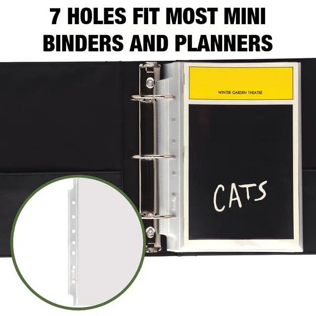 Alt view image 4 of 6 - Mini Sheet Protectors, 5.5 x 8.5 Inch Page Protectors for Mini 3 Ring Binder, Heavy Duty, Clear Protector Sheets, 7 Hole, Top Loading, Acid Free (Pack of 2000)