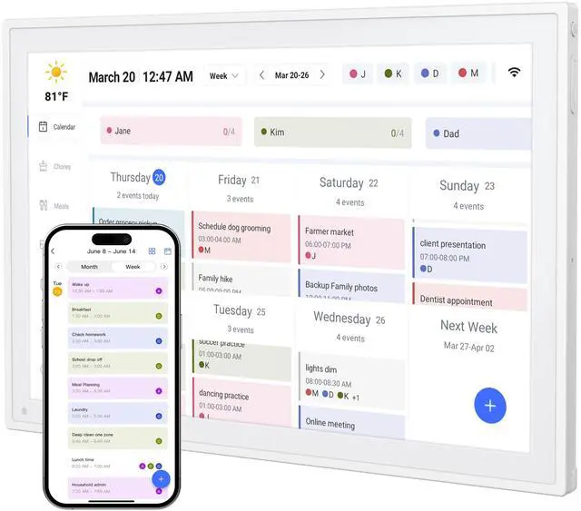 Main image of Digital Calendar, 10.1inch Smart WiFi Electronic Calendar&Chore Chart, IPS Touch Screen HD Display for Family Schedules, Share Moments Instantly from Anywhere