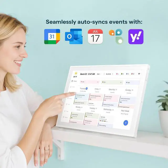 Alt view image 2 of 6 - Digital Calendar, 10.1inch Smart WiFi Electronic Calendar&Chore Chart, IPS Touch Screen HD Display for Family Schedules, Share Moments Instantly from Anywhere