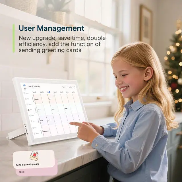 Alt view image 4 of 6 - Digital Calendar, 10.1inch Smart WiFi Electronic Calendar&Chore Chart, IPS Touch Screen HD Display for Family Schedules, Share Moments Instantly from Anywhere