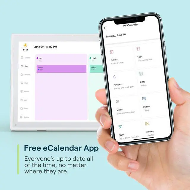 Alt view image 5 of 6 - Digital Calendar, 10.1inch Smart WiFi Electronic Calendar&Chore Chart, IPS Touch Screen HD Display for Family Schedules, Share Moments Instantly from Anywhere