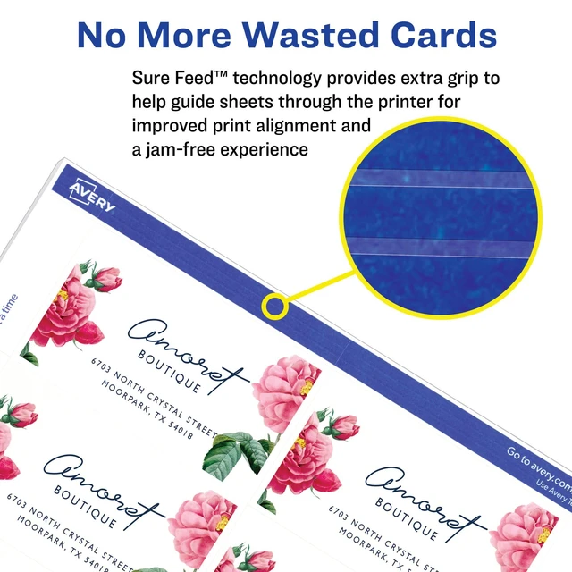 Alt view image 4 of 6 - Printable Business Cards with Sure Feed Technology, 2" x 3.5", White, 250 Blank Business Cards, Inkjet Printer Paper (08371) (Pack of 5)