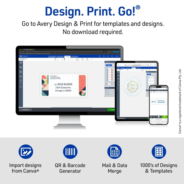 Alt view image 5 of 6 - Printable Business Cards with Sure Feed Technology, 2" x 3.5", White, 250 Blank Business Cards, Inkjet Printer Paper (08371) (Pack of 5)