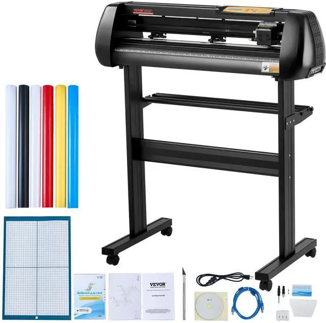 Main image of Vinyl Cutter Machine, Upgraded 28 Inch Paper Feed Cutting Plotter Bundle, Adjustable Force & Speed Vinyl Printer with Powerful Stepper Motors, Signmaster Software Compatible with Windows System