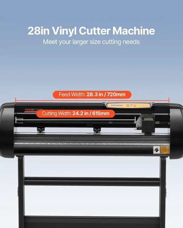 Alt view image 2 of 6 - Vinyl Cutter Machine, Upgraded 28 Inch Paper Feed Cutting Plotter Bundle, Adjustable Force & Speed Vinyl Printer with Powerful Stepper Motors, Signmaster Software Compatible with Windows System