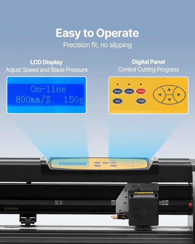Alt view image 4 of 6 - Vinyl Cutter Machine, Upgraded 28 Inch Paper Feed Cutting Plotter Bundle, Adjustable Force & Speed Vinyl Printer with Powerful Stepper Motors, Signmaster Software Compatible with Windows System