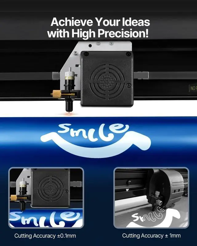 Alt view image 6 of 6 - Vinyl Cutter Machine, Upgraded 28 Inch Paper Feed Cutting Plotter Bundle, Adjustable Force & Speed Vinyl Printer with Powerful Stepper Motors, Signmaster Software Compatible with Windows System