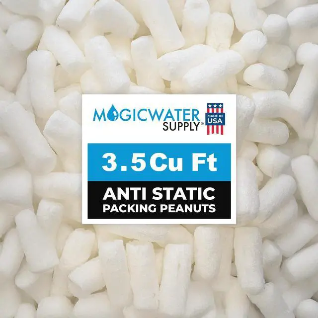 Main image of MagicWater Packing Peanuts for Shipping - 3.5 Cu Ft - Bio Tube Recycled Compostable & Biodegradable Void Filler - Cushion for Shipping Packaging - Dust-Free & Abrasion Resistant - Non Styrofoam