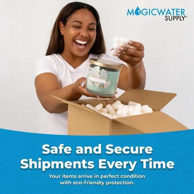 Alt view image 5 of 6 - MagicWater Packing Peanuts for Shipping - 3.5 Cu Ft - Bio Tube Recycled Compostable & Biodegradable Void Filler - Cushion for Shipping Packaging - Dust-Free & Abrasion Resistant - Non Styrofoam