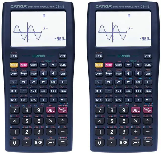 Main image of Scientific Calculators with Graphic Functions, Graphing Calculators with Multiple Modes, Scientific Calculators for Students, High School or College Courses, 2 Pack, CS-121
